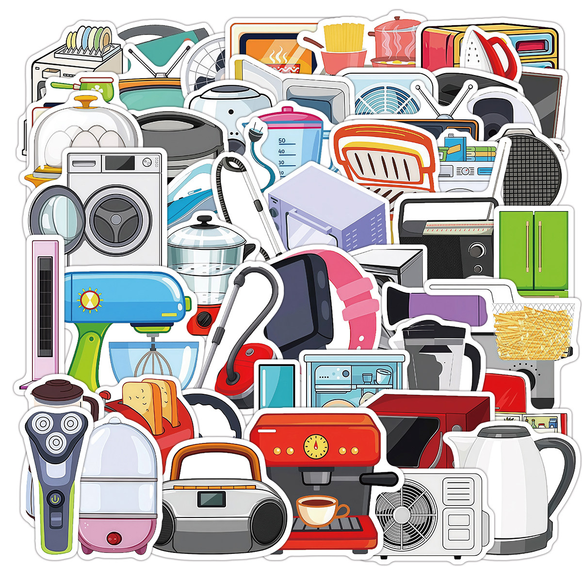 239 home cartoon appliance stickers, cute ins medical antique items peripheral decoration handbook waterproof stickers