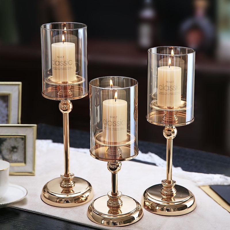 Home Dining Table Soft Clothing Swing room Hotel Wedding Wedding Decoration Wax Candle Holder Light Lavish Nordic Metal Candleholder Adornment-Taobao