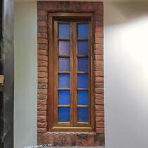 广东江苏咖啡店鲜花店实木窗定制对开纯原木窗乡村风实木对开窗平