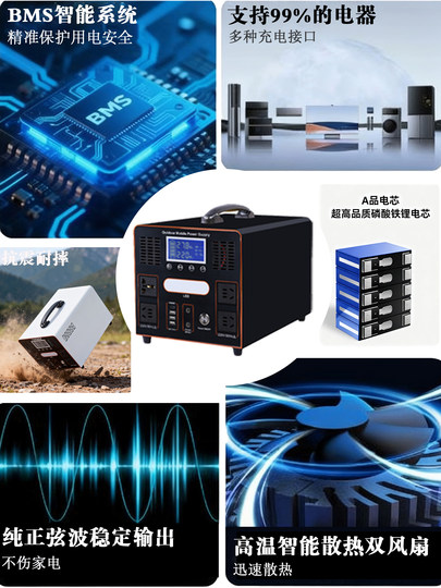 户外移动电源家用220V便携大容量摆摊露营房车自驾游应急蓄能电瓶