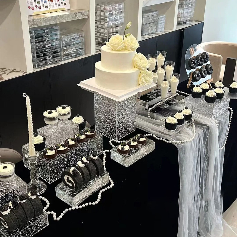 Black Dessert Table Display Stand Afternoon Tea Cake Tray European Style Wedding Snack Display Decoration Ornaments Black Dessert Table Display Stand Afternoon Tea Cake Tray European Style Wedding Snack Display Decoration Ornaments