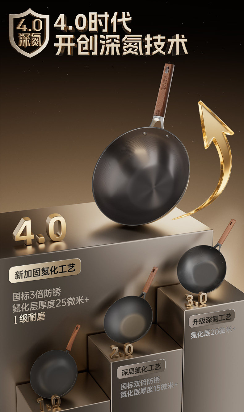 安享好物 安享S级炒锅-中康第四代 深氮铁锅 国标 