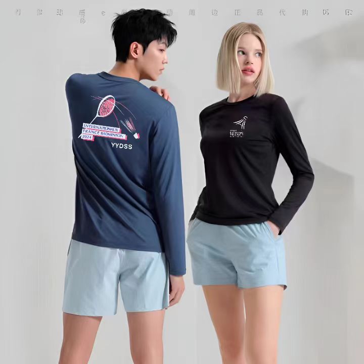 2024 Autumn and Winter Long-Sleeved Badminton Jersey Quick-Drying Breathable Jersey Cultural Shirt Sports Competition Training Shirt T-Shirt