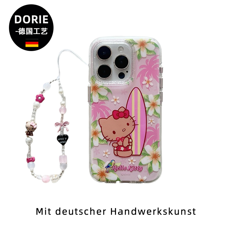 Dorie Collaboration Hawaiian Surfing Kitty Chain Case for iPhone 16 Pro, Apple 15 Pro Max, 14 Pro Max Phone Case, Niche 13 Pro Max Fun Kt Dorie Collaboration Hawaiian Surfing Kitty Chain Case for iPhone 16 Pro, Apple 15 Pro Max, 14 Pro Max Phone Case, Niche 13 Pro Max Fun Kt