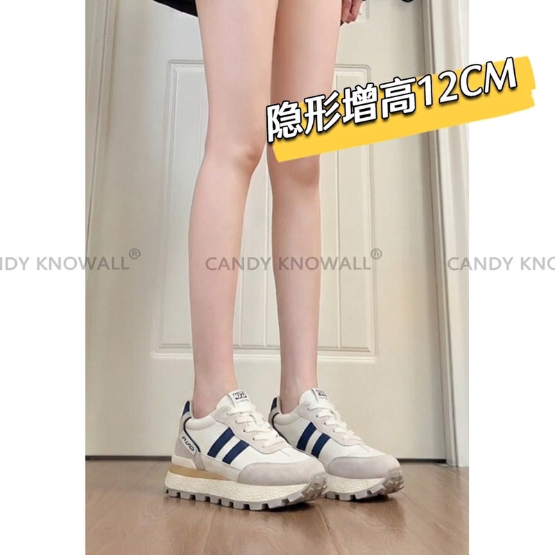 Lace-Up Sports Trainers 2026 Summer New Style Invisible Height-Increasing Women's Shoes with 12cm Thick Sole for Short People Lace-Up Sports Trainers 2026 Summer New Style Invisible Height-Increasing Women's Shoes with 12cm Thick Sole for Short People