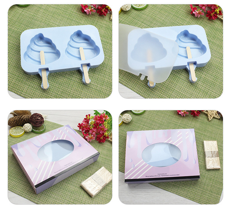 Tuyệt vời kem tươi khuôn nhà tự chế phim hoạt hình popsicle khuôn silicone kem khuôn sáng tạo popsicle dính băng mài mòn - Tự làm khuôn nướng khuôn bánh kẹp