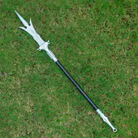 100см трехконечная двусторонняя пушка-серебро, пластик ПП