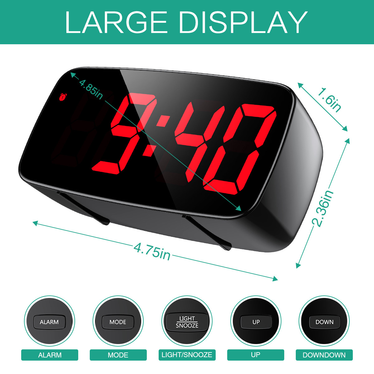 ORIA TARDIC CLOCK Digital LED CLOCK CONTOR 