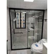 One-line shower partition extremely narrow dry and wet separation glass stainless steel bathroom shower room sliding door bathroom bath screen