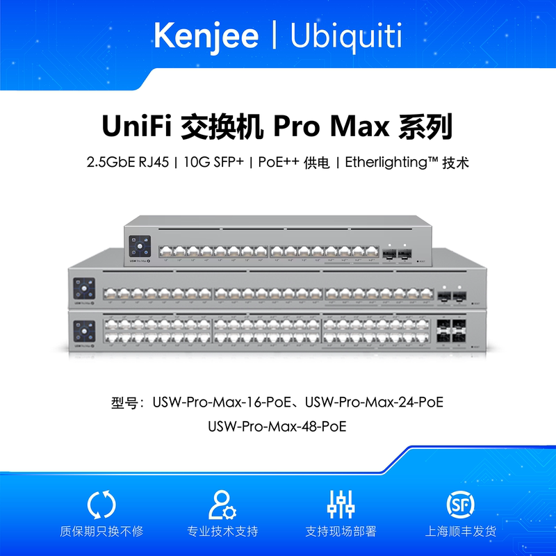Usw-Pro-Max-16/24/48-Poe L3 Switch 2.5g 10g Poe++ Unifi Ubiquiti