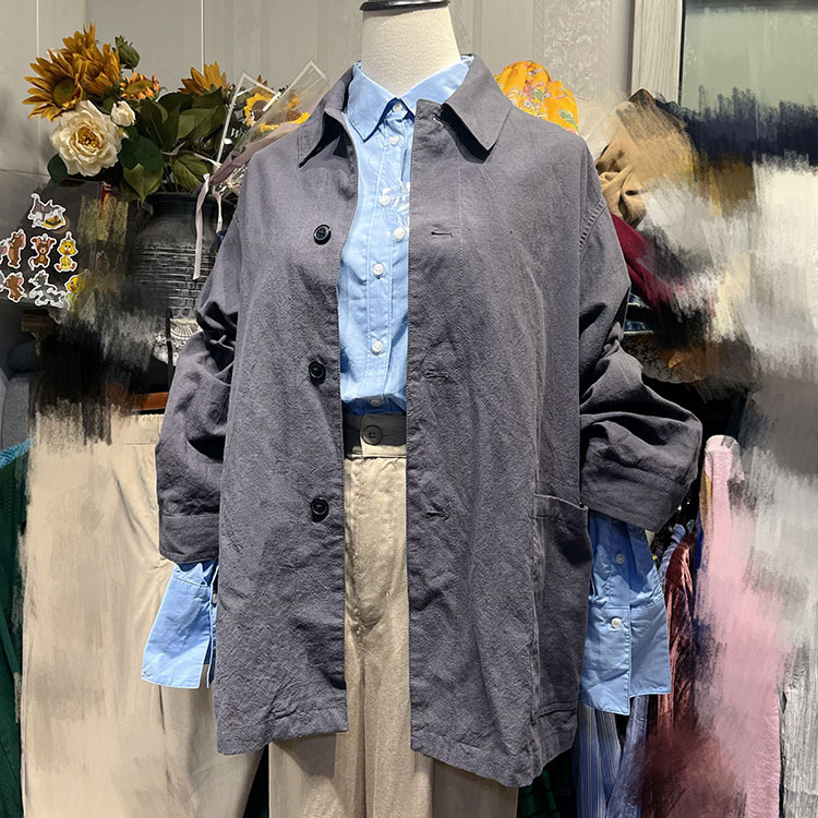 Japanese Premium Cotton and Linen Japanese-Style Retro Loose Minimalist Slim-Fit High-End Casual Jacket Couple Style