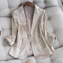 Three acetate suits with your noble gas aperture Spring autumn New products Pendant Texture 100 Hitch Champagne Beige Coat Female Tide
