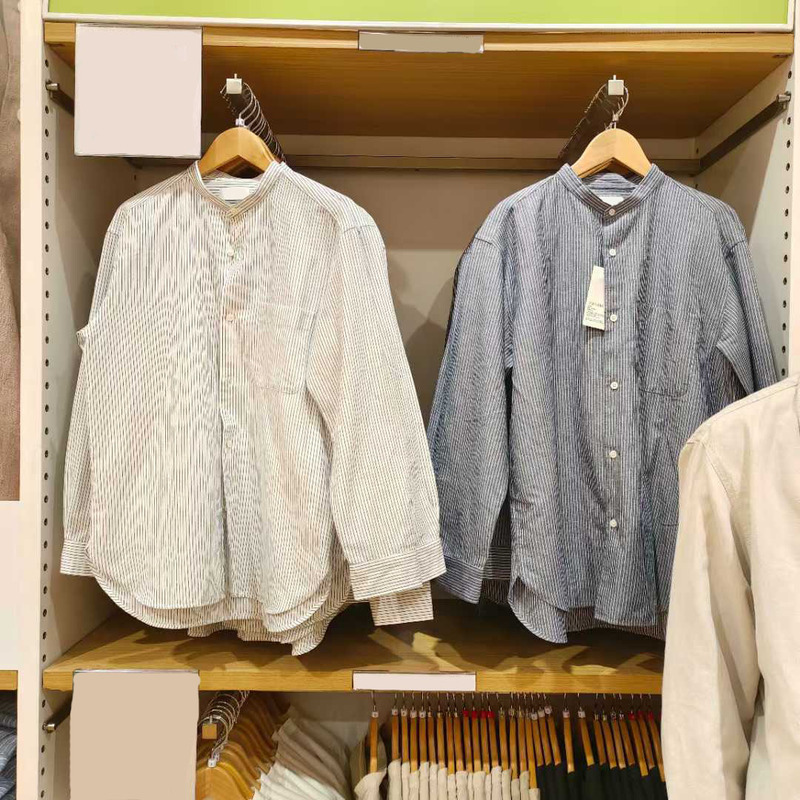 Japanese Style Spring and Summer Unisex Cotton and Linen Striped Stand Collar Shirt Long Sleeve Thin Jacket 474512/474511 Japanese Style Spring and Summer Unisex Cotton and Linen Striped Stand Collar Shirt Long Sleeve Thin Jacket 474512/474511