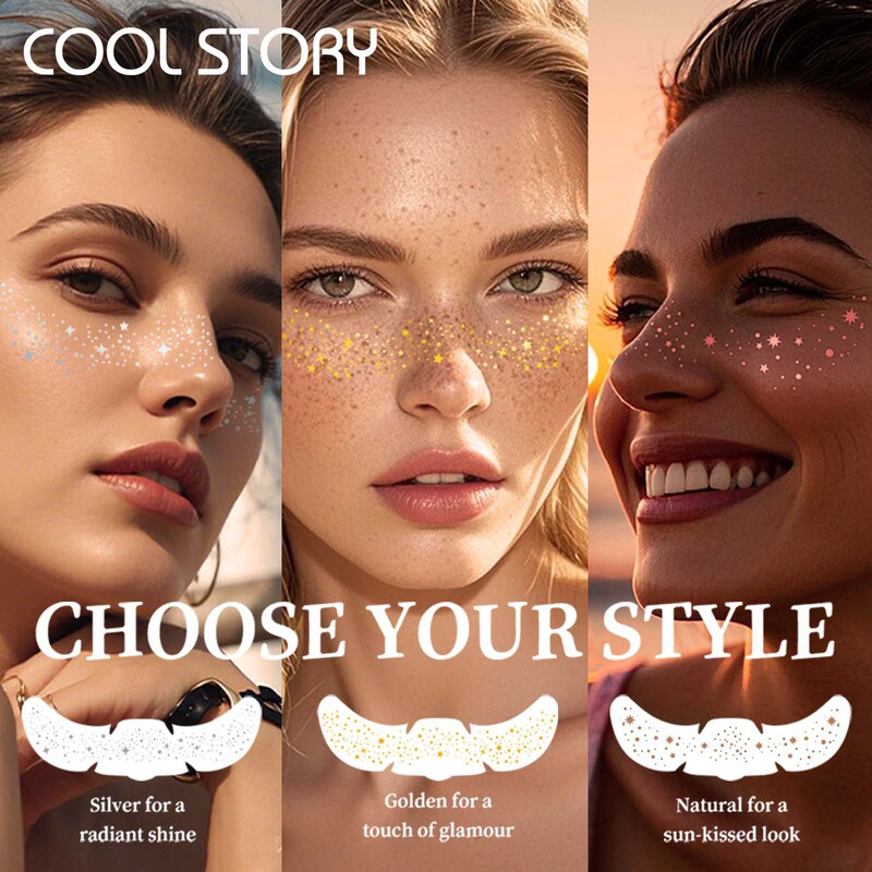 Fazit Face Glitter Freckle Stickers Makeup Accessories Music Festival Concert Glitter Powder Gold Foil Photography