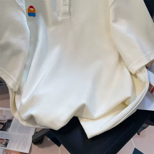 Летняя одежда, трикотажная хлопковая футболка, размер, воротник поло, оверсайз