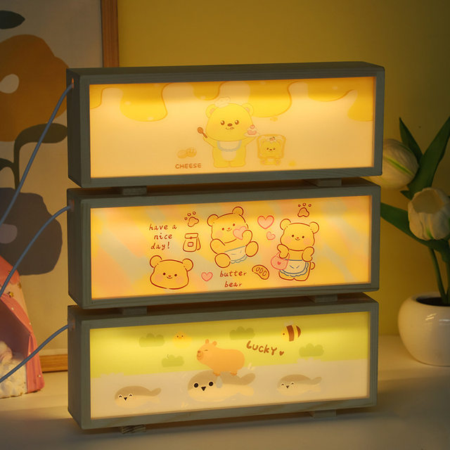 Atmospheric Letter-Shaped Wooden Coffee Lamp Desktop Ornament Room Makeover Night Light with Weak Light That Is Not Dazzling, Gift for Men