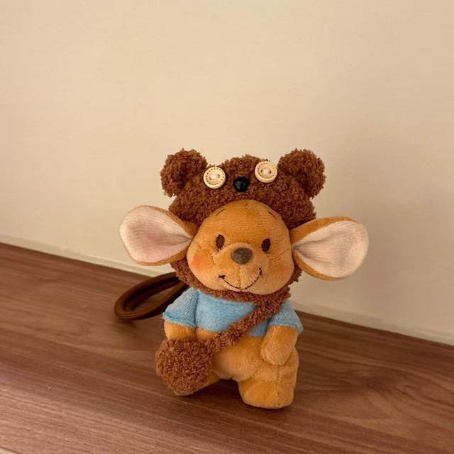 Kangaroo Little Bear Cute Plush Toy Creative Doll Bag Pendant Keychain Car Hanging Ornament Birthday Gift