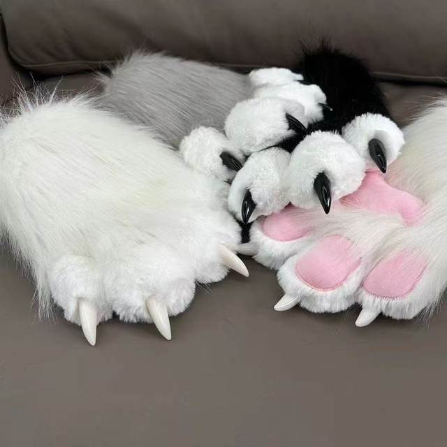 Kig-Style Furry Costume for Children and Adults, Full Set of Animal A-Claw Gloves, Plush Cosplay Female Cat Girl Furry