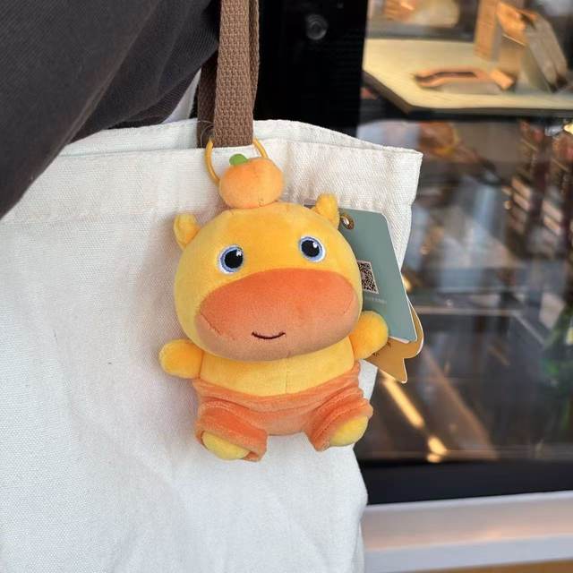 Cute Capybara Lulu Expression Plush Doll Pendant Student Backpack Keychain Decoration Gift