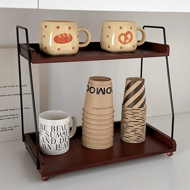 Retro solid wood multi-function storage rack