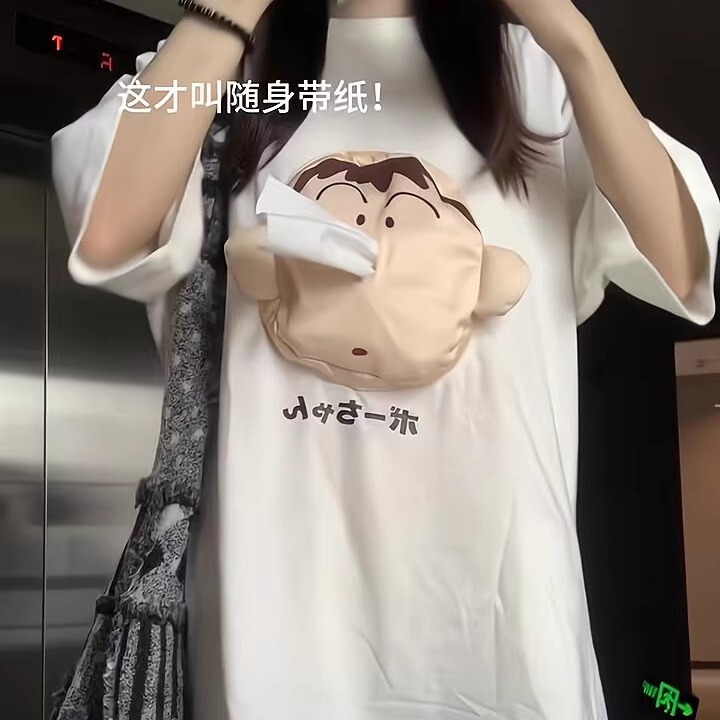 Heavyweight Quirky Cartoon Cute T-Shirt with a Funny Expression That Can Hold Tissues, Suitable for Students and Couples, Spring and Autumn, Short-Sleeved for Men Heavyweight Quirky Cartoon Cute T-Shirt with a Funny Expression That Can Hold Tissues, Suitable for Students and Couples, Spring and Autumn, Short-Sleeved for Men