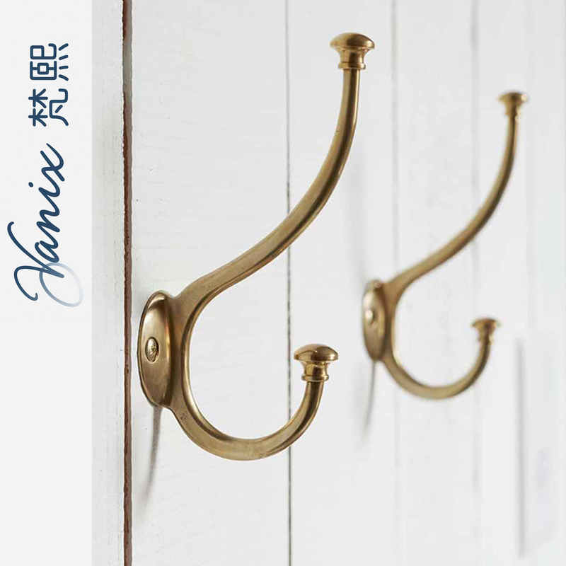 French-Style Antique Brass Coat Hook, Solid Brass Coat Hook, Chinese-Style Cabinet Door Foyer Retro Wall Hook French-Style Antique Brass Coat Hook, Solid Brass Coat Hook, Chinese-Style Cabinet Door Foyer Retro Wall Hook