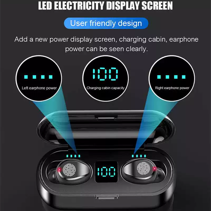 Беспроводные наушники F9 TWS Bluetooth 5.0 гарнитура без рук