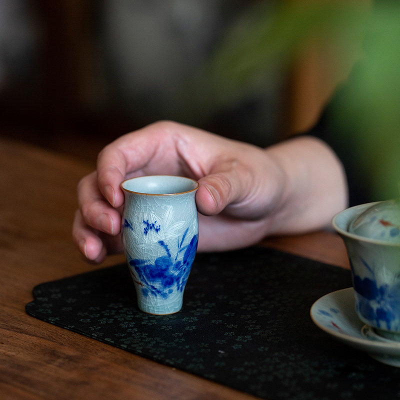 Find yourself ice-cracked hand painted fish scents cup home open sheet Nourishing Tasting Cup Retro ceramic Guest Cup Gongfu Tea furniture-Taobao