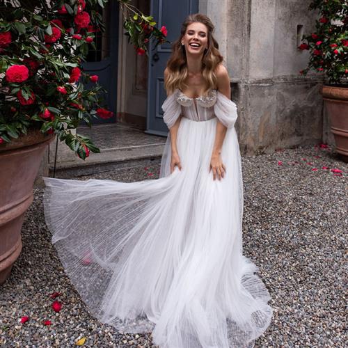 Elegant Bohe Wedding Dresses Lace Applique Beaded Off Should