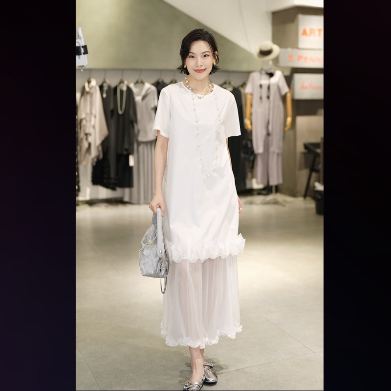 【Xiwen Premium Selection】6S0401152 Elegant Patchwork Lace Dress