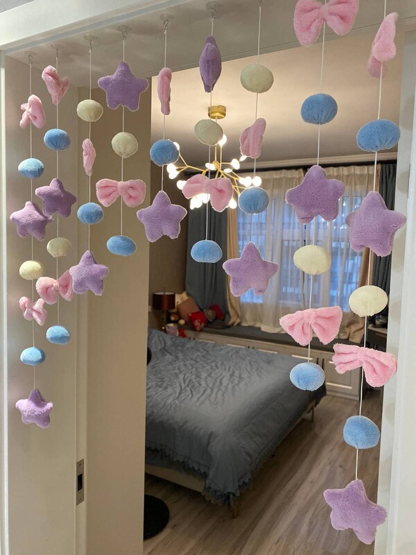 Creative Girl's Room Door Curtain Wall Decoration, High Aesthetic Value, No-Drill Hanging Decoration, Home Bedroom Door Curtain