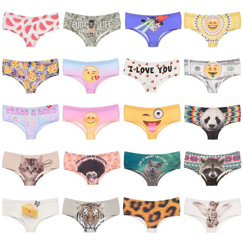 Sexy Briefs Cartoon Print Seamless Breathable Low-Waist European and American Sexy Women's Briefs