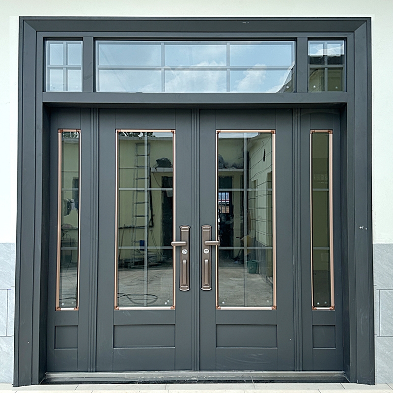 锌合金门入户门家用甲级定制高端别墅门双开大门平开门防盗门农村