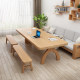 Scandinavian Living Room Large Long Desk Home Solid Wood Double-Layer Study Table Workbench Simple Leisure Area Multi-Person Reading Table