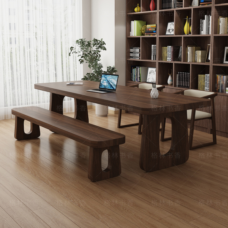 South American Walnut Solid Wood Desk, Living Room Large Long Table, Simple Modern Home Study Desk, Reading Desk, Workbench South American Walnut Solid Wood Desk, Living Room Large Long Table, Simple Modern Home Study Desk, Reading Desk, Workbench