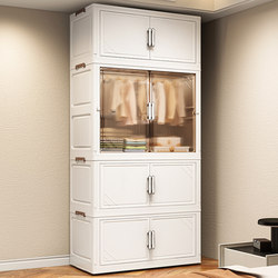 Installation-Free Wardrobe Foldable Storage Cabinet For Home Bedroom kids Clothes Storage Cabinet Fitting Box Plastic Storage Cabinet