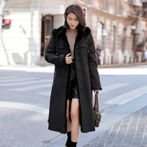 Parka coat womens 2021 winter new mink wrap hooded detachable liner long rex rabbit fur coat