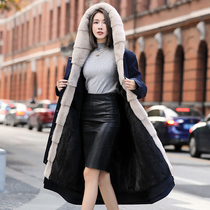 Mink fur and fur inner guts to overcome womens long over-the-knee whole mink fur Niu overcome mink fur coat jacket