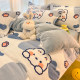 Comfortable 1.8 Winter Cartoon Bear Milk Velvet Quilt Cover Thickened Warm Four-Piece Set for Student Dormitory and Home Use
