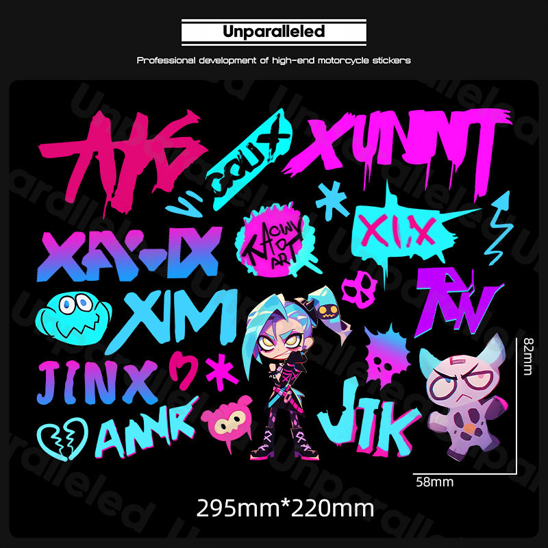 Jinx Decal Code Jinx Car Sticker Small Explosion Zuan Graffiti Night Hero Decorative ...