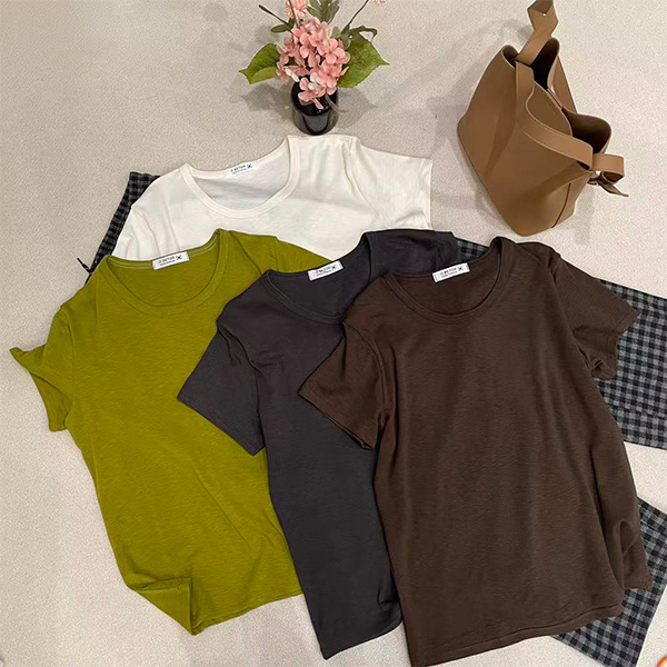 【Snowflake Mian Solid Color T-Shirt】Knitted Sweater, Loose Fit, Slimming, Casual, Fashionable, Versatile Sweater