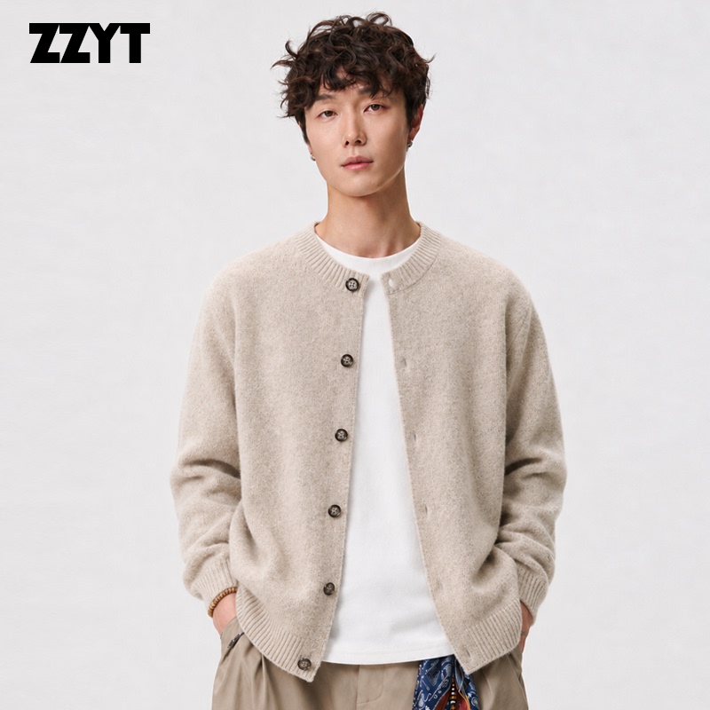 Zzyt Old Money Style Wool Blend Cardigan Sweater Coat, Lazy Style, Warm Cardigan Sweater, Autumn and Winter Knitwear