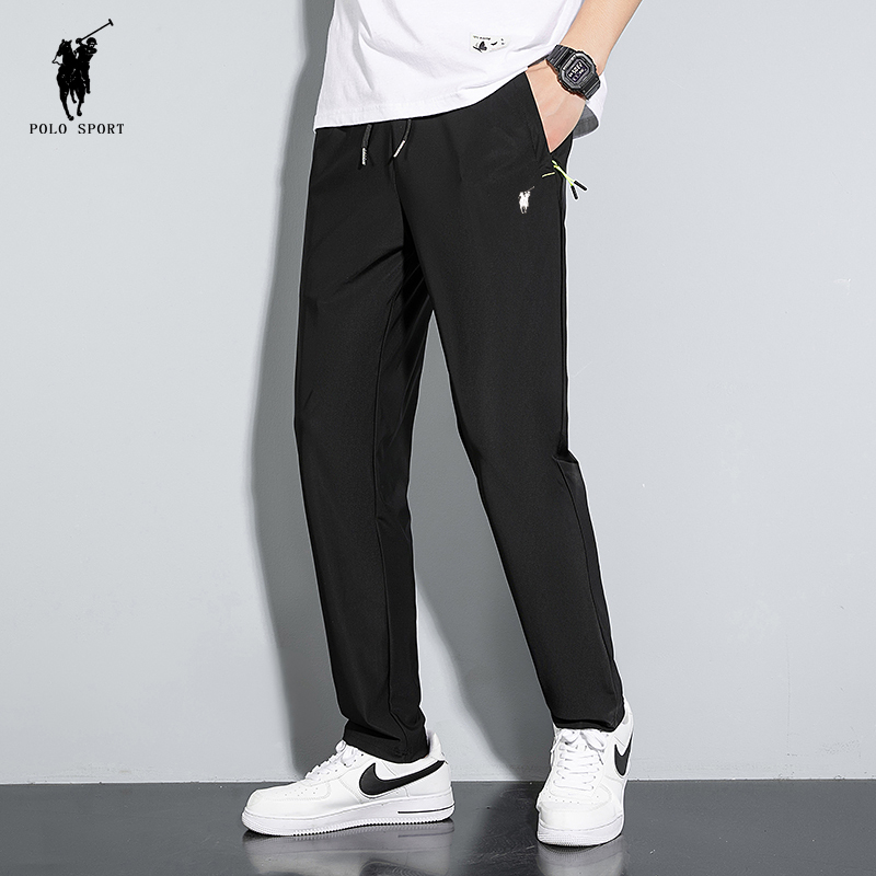 Polo Sport Ice Silk Pants Paul Men's Loose Leg Summer Embroidered Thin Large Size Thin Casual Pants for Men