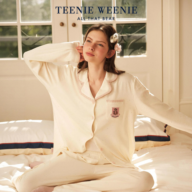 Teenieweenie Bear Women's Pajamas 2026 New Skin-Friendly Soft Casual Long-Sleeved Home Clothes Set Teenieweenie Bear Women's Pajamas 2026 New Skin-Friendly Soft Casual Long-Sleeved Home Clothes Set