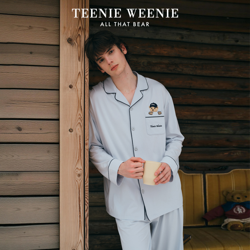 Teenieweenie Men's Pajamas 2026 New Autumn Towel Embroidery Couple's Long-Sleeve High-End Women's Loungewear Teenieweenie Men's Pajamas 2026 New Autumn Towel Embroidery Couple's Long-Sleeve High-End Women's Loungewear