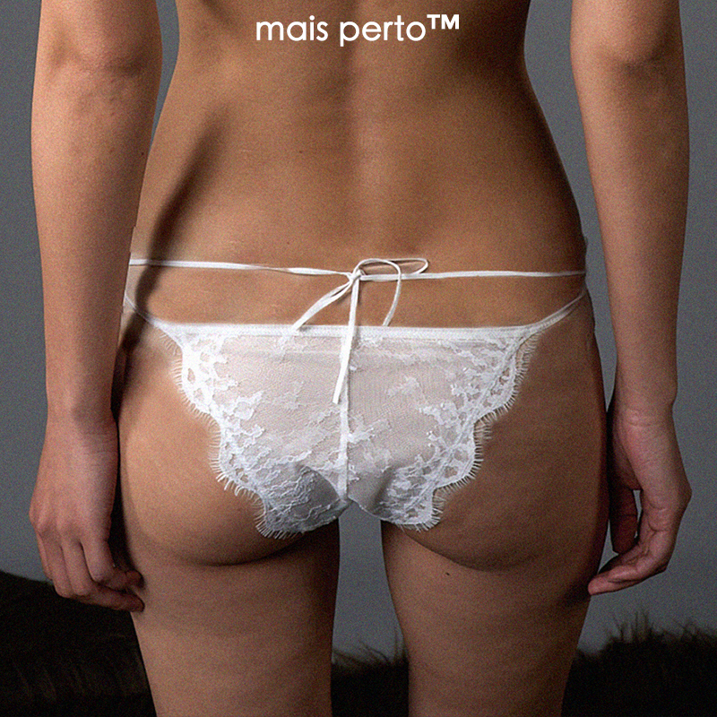 Mais Perto Sexy Lace Strap Women's Briefs Low-Waist Hollow-Out Beautiful Buttocks Pure Desire Underwear Comfortable and Breathable