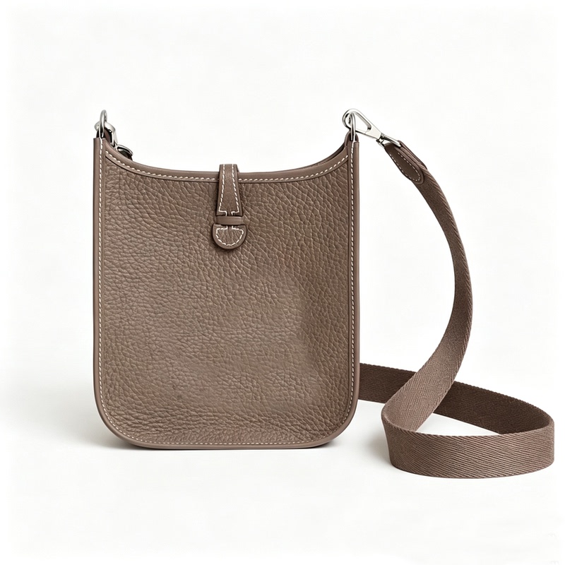 Evelyn Hollow Letter Bag Genuine Leather Pure Cowhide Mini Bag Fully Hand-Stitched Wax Thread Women's Bag Tc Imported Leather