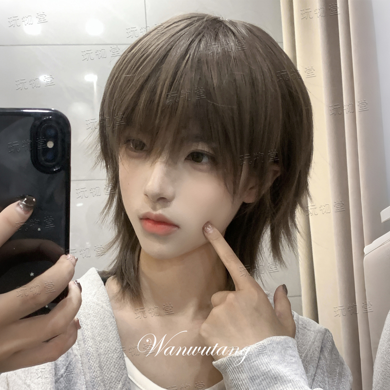 【Sirius】Wolf Tail Mullet Head Wig Unisex Japanese Short Straight Hair Layered Neutral Full Head Wig 【Sirius】Wolf Tail Mullet Head Wig Unisex Japanese Short Straight Hair Layered Neutral Full Head Wig