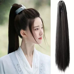 Horse noodle skirt accessory costume Hanfu country's limelight, ancient style, horsetail high back of the head wig