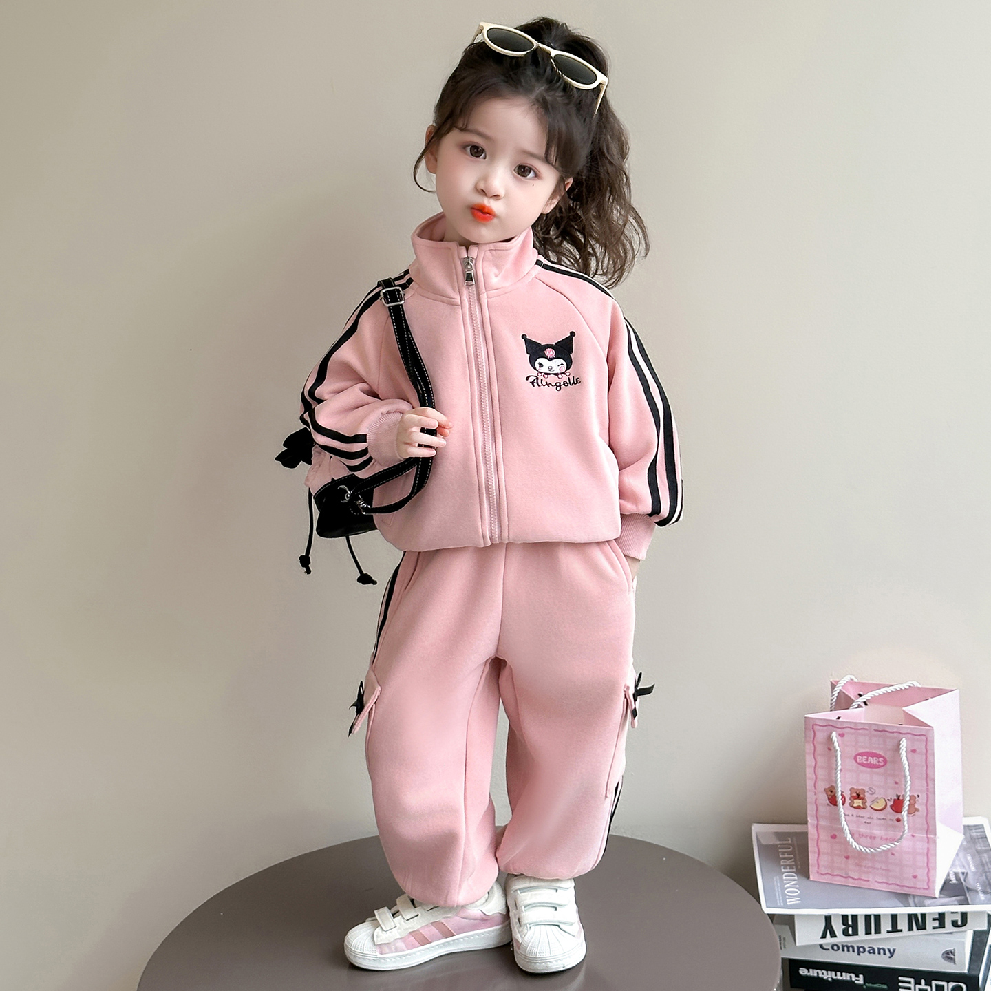 Костюмы для девочек, осень 2025, новая осенняя одежда Kulomi для маленьких девочек, детский спортивный свитер на весну и осень, костюм-двойка